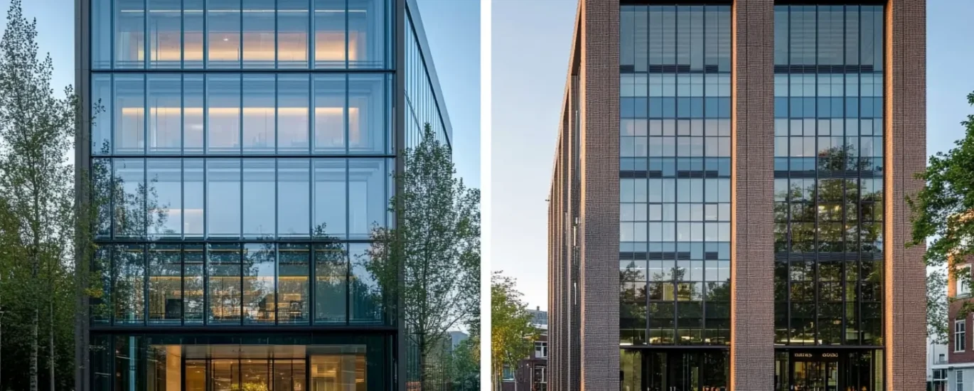 Moderni liikekeskus ja perinteinen toimisto