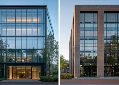 Moderni liikekeskus ja perinteinen toimisto